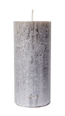 PILLAR CANDLE METAL 15CM SILVER