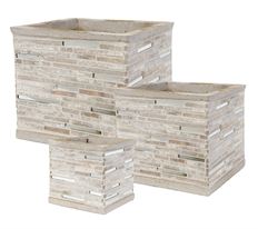 FIBER CLAY POTS W/MOSAIC