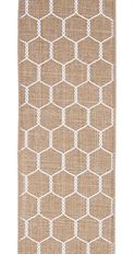 RIBBON 2.5" CHICKEN WIRE BEIGE/WHT
