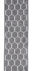 RIBBON 2.5" CHICKEN WIRE GREY/WHITE