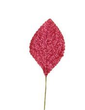 CORSAGE LEAF 2.25" RED GLIT 50/PK