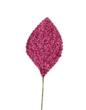 CORSAGE LEAF 2.25" FUCHSIA GLIT 50/