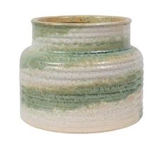 POT ROUND CERAMIC 7" GREEN