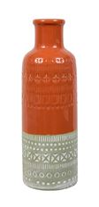 BOTTLE VASE 13.5" ORANGE GREY