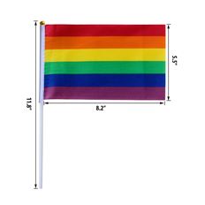 FLAG 5.5X7.5" RAINBOW 5/PK