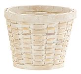 BASKET WOODEN 6" WHITEWASH