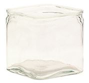 CUBE 5.75" CLEAR GLASS