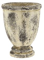 POT DISTRESSED 8.25" WHTIE