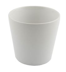 CERAMIC ORCHID POT 14CM SHINY WHITE