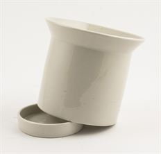 CERAMIC POT/PLATE 17.5CM WHITE