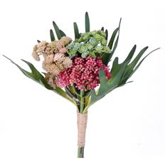 SUCCULENT BOUQUET 12" GRN/PNK