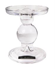 GLASS CANDLE HOLDER 10.5CM CLEAR