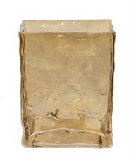 GLASS VASE RECT 6"X5"X3.5" OPAL