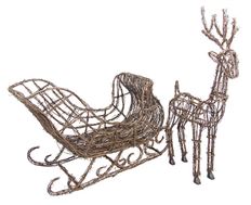 SLEIGH/REINDEER SET 38X22" / 20X34"