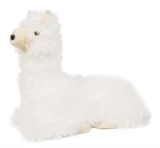 FUR LLAMA SITTING 10.5"X10" WHITE