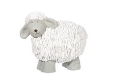 SHEEP POLY 42X26X37CM WHT/GREY
