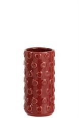 POTTERY EMB CIRCLE 23X11CM RED