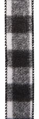 RIBBON BUFFALO PLAID #9x50 YD B/WH