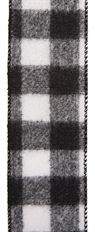 RIBBON BUFFALO PLAID 2.5" B/WH 50YD