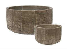 POTTERY BOWL RARE 30CM KHAKI S/2