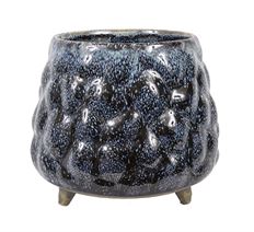 POT CERAMIC W/ FEET 6X7" BLUE