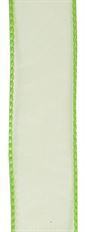 SHEER ORGANZA 1.5" APPLE GREEN 50YD