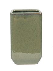 POTTERY VASE SQUARE 15X9CM MATCHA