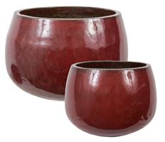 POTTERY BOWL 47X31CM SET/2 BORDEUAX