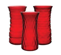 ROSE VASE 8.5" RUBY 12/CS