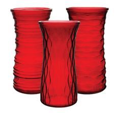 ROSE VASE 9 3/8" RUBY 12/CS