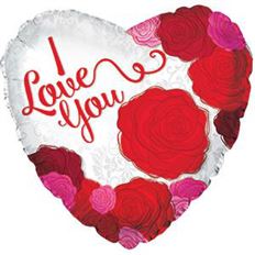 MYLAR 17" LOVE BIG ROSES 5/PK