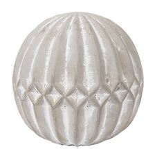 CEMENT BALL MED GEOMETRIC 4.5" GRAY