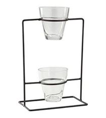 PLANT STAND GLASS/METAL 8.5X15"