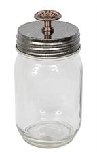 JAR VASE GLASS BUTTON 6.5"X3"