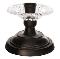 CANDLE HOLDER W/ GLASS 10CM GOLD