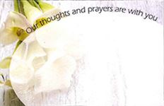 CARD OUR THOUGHTS & PRAYERS 50/PKG