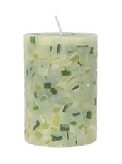 PILLAR CANDLE TERRAZZO 7X10CM ANIS