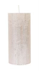 PILLAR CANDLE METALLIC 7X15CM PEARL