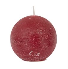 SPHERICAL CANDLE RUSTIC 8CM VIN RED