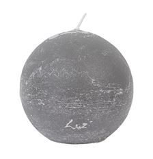 SPHERICAL CANDLE RUSTIC 10CM LT GRY