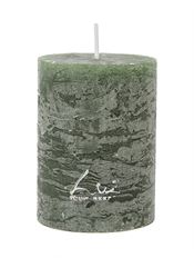 PILLAR CANDLE RUSTIC 6X8CM GRN/GRY