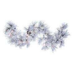 GARLAND LONG NEEDLE LIT  6'X12" WH