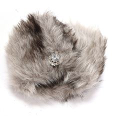 FAUX FUR CUFF JEWEL COLOR GREY