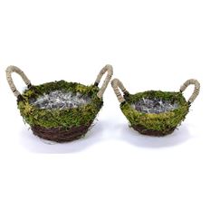 BASKET OVAL LICHEN 9-12" GREEN