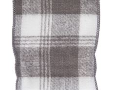 RIBBON WOOD PLAID 4"X10YD WHT/GRY