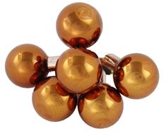 BALL GLASS 30MM SHINY COPPER 72/PK
