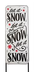 STAKE METAL LET IT SNOW R/W/BLK