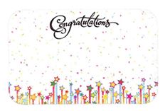 CARD CONGRATULATIONS STARS 50/PKG