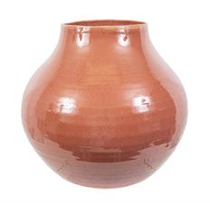 POTTERY ROUND 41X37.5CM RED