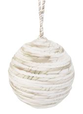 ORN BALL YARN 8" GRAY/WHITE